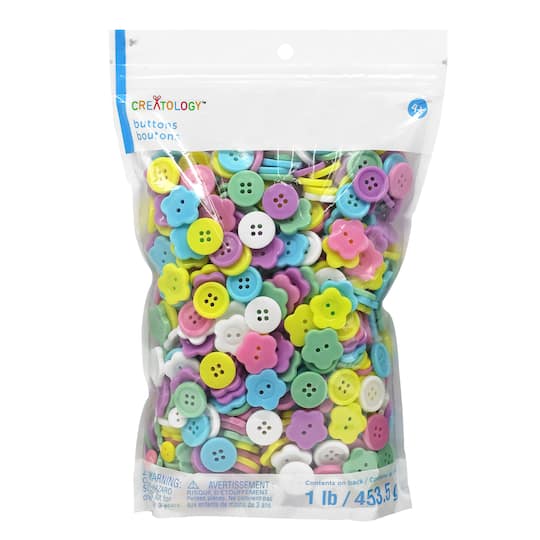 6 Pack: 1lb. Pastel Button Mix by Creatology&#x2122;